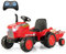 GOPLUS Tracteur Electrique Enfants 12V avec Remorque Amovible, 3 Vitesses 2,5-3,5 km/h, Télécommande, Lumières LED, Son, Voiture Électrique Enfants 1 Place 3-8 Ans,Charge 30KG (Rouge)