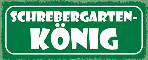 AGDeko® Holzschild 27x10 cm Schrebergarten König Grill