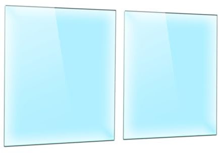 DarHaus Cache-plaque en verre 2 x 40 x 52 cm pour cuisinières électriques ou à induction, plaque de protection anti-éclaboussures, planche à découper décorative, Transparente