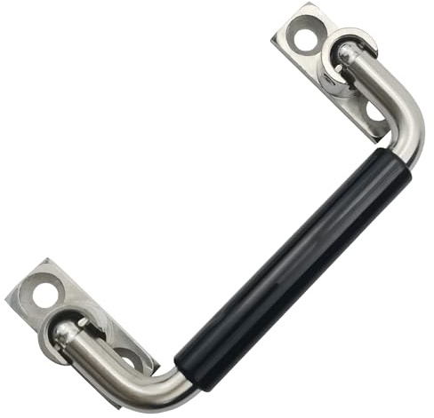 YTKNUT 304 Edelstahl, faltbar, für Schrank, Schublade, 90 Grad, klappbarer Ziehgriff mit Gummi, 10 cm Lochmittellänge,1 Packung