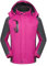 Veste imperméable 3 en 1 pour femme, coupe-vent et respirante, veste de randonnée à fermeture éclair, manteau de pluie d'automne et d'hiver, veste chaude pliable, rose vif, 3XL