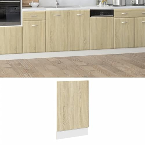 Brokky Dishwasher Panel Sonoma Oak 45x3x67 cm Engineered Wood,Dishwasher Cover for Door Front,Decorative Kitchen Dishwasher Panel Refrigerator Decor