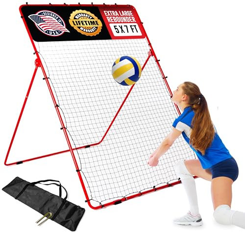 Volleyball-Rebounder-Netz – 2,1 m x 1,5 m, verstellbares Volleyball-Übungsnetz, Rebounder zur Verbesserung von Stoßen, Spiking, Servieren – tragbares Reise-Trainingsgerät, entworfen von einem Trainer
