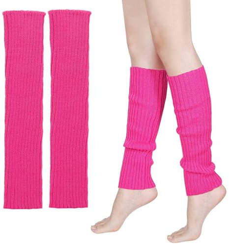1 Paires Jambière Femme, Guêtres de Jambe Leg Warmer, d'Hiver en Tricot Doux au Crochet en Motif Tressé, Guêtres Femmes pour la Danse, Jambieres Guetre Hiver,Cadeau d'hiver Parfait,Rose Rouge