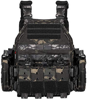 Metalakaer Tactical Security Training Protective Vest, Quick Release Plate Carrier Tactical Vest, Modular Tactical Vest for Tactical Hunting Airsoft Outdoor
