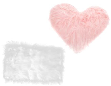 OSOLADY Heart Shaped Fluffy Rug Set Nail Display Background Material Soft Luxurious Multipurpose Photography Prop for Home