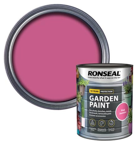 AOC24 Garden Fence Paint 750ml – Multi-Surface Exterior Paint for Wood, Brick, Metal, Stone & Terracotta – Waterproof, Resists Fading, Matt Finish for Sheds, Fences, Garden Furniture Pink Jasmine