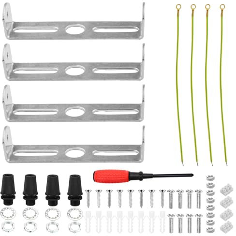 BlueXP Plafond Lumière Plaque Trousse 95 mm 4 Pièces Accessoires de Remplacement pour Support de Montage de Plafonnier en Métal avec Vis de Plafonnier pour Fixation de Suspension Applique Murale