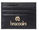 Braccialini B16704CO-PARENT Damen-Kartenhalter aus echtem Leder 11 x 8,5 x 1 cm, Schwarz