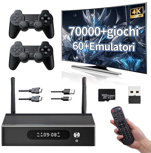 Super Console X3 Pro Console per Videogiochi Emulatore 256G, Console per Videogiochi Retrò con 70000+ Giochi Retrò 60+ Emulatori con EmuELEC4.6& Android & CoreELEC,2 Controller,Supporto WIFI