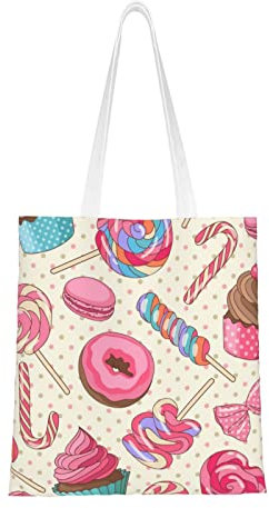 YFSGDLBN Sweet Lollipop Cupcake bedruckte Tragetasche, Handtasche, Schultertasche