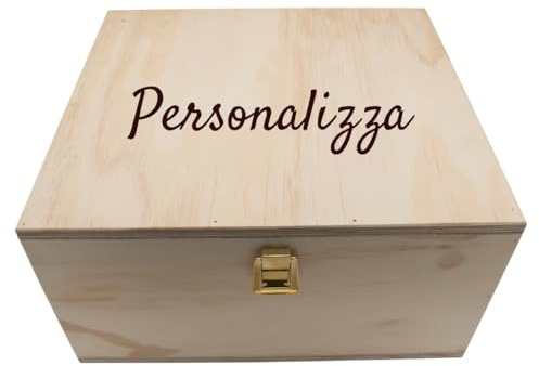 Colorfamily Scatola in Legno Personalizzata – Regalo Originale con Nome o Messaggio, Contenitore Decorativo per Calici, Bicchieri, Documenti, Compleanni, Anniversari e Occasioni Speciali