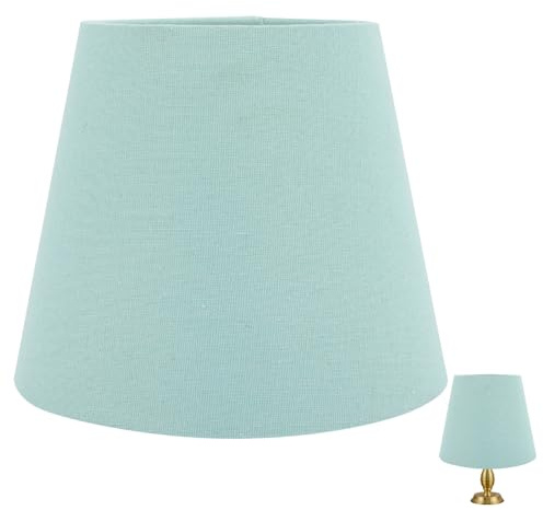 Grüner Lampenschirm für Tischlampe mit E14-fassung, Vintage | Stoff und Eisen, Kompakte Form für Schreibtischlampen, Geeignet für Hotel und Lernbereich