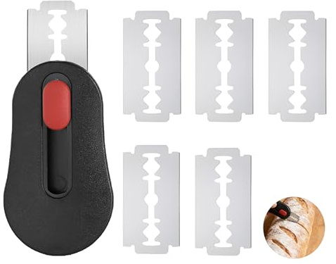 Brot Schneide Werkzeug, Brotmesser Mit 6 Individuell Klinge Brotmesser Lahm Scoring Tool Bäckermesser Brot Teig Rasiermesser Kompaktes Bäckermesser Für Brötchen DIY Brotteig Muster (7x4cm)
