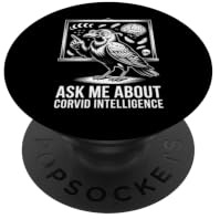 Ask Me About Corvid Intelligence Krähen Raben PopSockets Klebender PopGrip