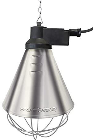 Koll Living Infrarot-Wärmestrahlgerät 150W mit/ohne Leuchtmittel, Kückenlampe, Schweinelampe (5,0 m Kabel - mit Sparschalter)