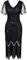 BABEYOND 1920s Flapper Fringed Sequin Dress Roaring 20s Fancy Dress Gatsby Costume Dress V Neck Vintage Beaded Evening Dress (Black, 3XL)