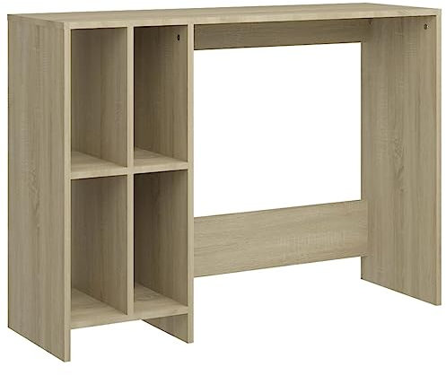 vidaXL Computertisch mit 4 Regalböden Schreibtisch Bürotisch PC Tisch Arbeitstisch Laptoptisch Arbeitszimmer Sonoma-Eiche 102,5x35x75cm Holzwerkstoff