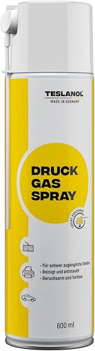 TESLANOL 49752 Druckluftspray zum Reinigen & Entstauben von PC Tastatur Computer/Druckluftreiniger Anti-Staub Spray/Druckluft Spraydose / 600 ml