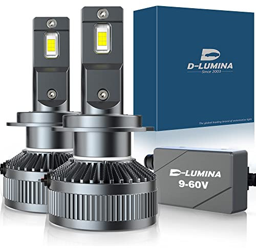 D-Lumina Ampoule H7 LED Voiture Anti Erreur Canbus 130W 26000LM - Chip CPS 6500K 400%, 9 - 60V, pour Voiture et Camion, Adapté pour Lentille et sans Lentille,2 Pièces