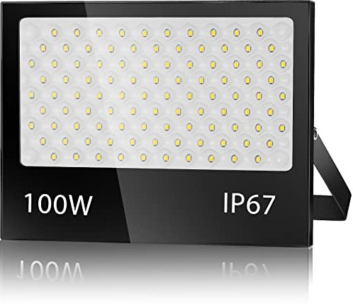 VRFMALIY 100W LED Strahler Außen, 10000LM 7000K Led Flutlicht Außenleuchte Superhell LED Fluter Außenstrahler, IP67 Wasserfest LED Scheinwerfer Aussenstrahler für Garage, Hof, Lager, Garten