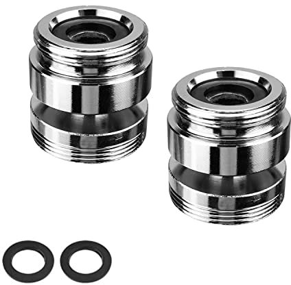 DIYCUT Wasserhahn Adapter M22 auf M24, 2 Stück 360° Drehbarer Perlatoren für Wasserhähne Adapter, mit Gummidichtung, Außengewinde M22 bis M24, Geeignet für Küche Bad und Garten