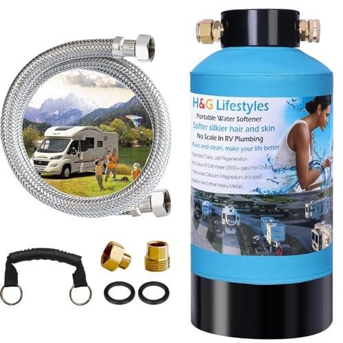 H&G Lifestyles Entkalkungsanlage Wasserenthärtungsanlagen Wasserenthärter mit 3/4-Zoll Kupferanschluss - 2600 Gallonen Weichwasser Entkalker für Weiches Wasser Antikalkanlage für Haushalte RV
