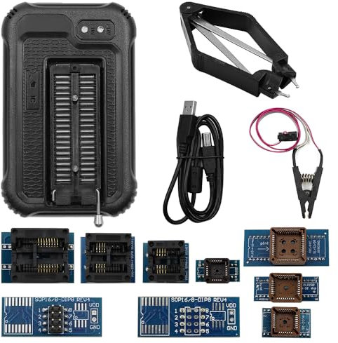 DollaTek T48 Mini Pro Universal USB Programmierer mit 10 Adaptern unterstützt 31000 ICs für SPI/Nor/NAND Flash/EMMC/IC Tester TL866CS TL866II Plus Ersatz BIOS MCU EEPROM AVR PIC