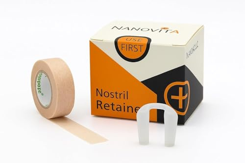 Lot de 8 correcteurs nasaux avec bande surgique Micropore - Appareil de moulage de narine après une chirurgie nasale - En silicone médical - Plaquette nasale pour chirurgie