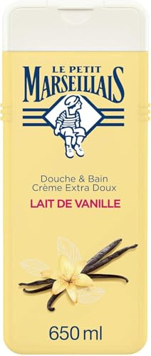 Harrissen Select Le petit Marseillais Shower & Bath Cream Vanilla Milk 650ml | Extra-Gentle Moisturising Body Wash | Softening & Nourishing Shower Gel for Daily Use