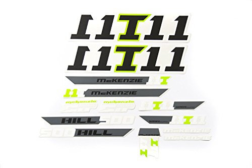Fahrrad Dekor Satz Aufkleber Rahmen Frame Decal Sticker McKenzie weiß grün Grau