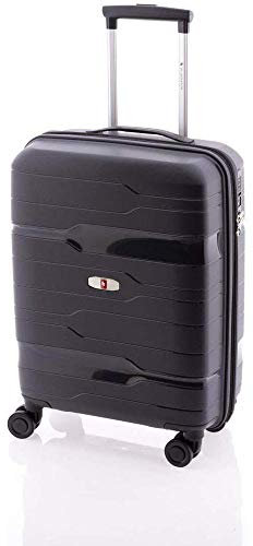 GLADIATOR Trolley aus Polypropylen, 50 cm, 4 Rollen und Reißverschluss und TSA ausziehbar Freizeit und Sport, Unisex, für Erwachsene, Black (schwarz)