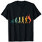 Tennisspieler Evolution Retro Tennis T-Shirt - Schwarz, S - Unisex, Kurzarm, Klassisch, Crew-Neck, Polyester 100%, Tennis-Motiv, Weihnachten, Geburtstag, Unisex-Kinder, Erwachsene