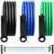 MSPORTS Tube Expander Premium 3er Set | Resistance Band mit Schaumstoffgriffen in 3 versch. Stärken inkl. Workout App | Für Yoga Pilates Fitness Kraft Training