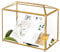 NCYP 26cm Large Geometric Glass Card Box Terrarium mit Schlitz und Herzschloss, Fuß, Gold, handgefertigt, Messing, für Hochzeitsempfang, Wishwell, Andenken-Herzstück, Glasbox und nur Schloss