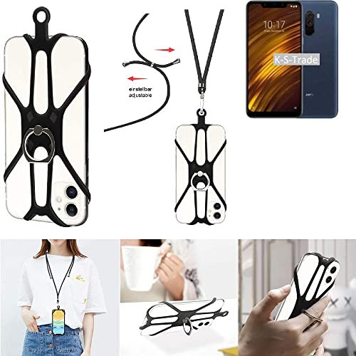 K-S-Trade Collana per Xiaomi Pocophone F1 3in1 Catena di Telefonia Mobile Banda Collana Compatibile con Smartphone Compatibile con Xiaomi Pocophone F1 Squillo del Cellulare Girocollo Tracolla