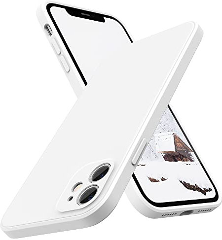 SURPHY für iPhone 11 Hülle Silikon mit Kameraschutz, Flache Kante Handyhülle iPhone 11 Case 6,1 Zoll Dünn Schutzhülle, Weiß