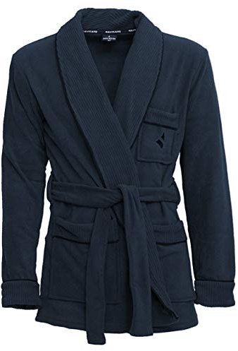 NAVIGARE. Giacca da Camera Uomo in Pile sciallata Art. 14900 (52/XL, Blu)