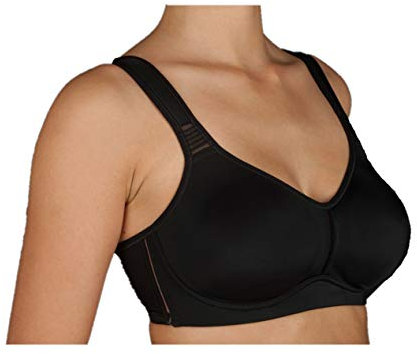 Selene Reggiseno Donna Senza Ferretto in Microfibra Preformata a Due Strati Altamente Contenitivo Ideale per Seni Abbondanti (D, Nero, 8)
