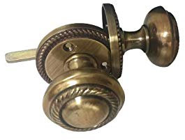 Haven Heritage Antique Brass Dummy Door Knobs - Mortice, Roped Edge Knobs, 1 Pair