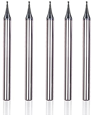 0,7 mm – 5 Stück quadratische flache Schaftfräser, Bohrer Schaftfräser Mini CNC-Fräser, Schneidwerkzeuge für Nutfräsen, Profilierbohrer.