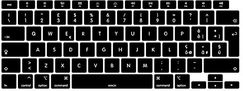 MiNGFi Copritastiera Silicone italiano per MacBook Air 13 A2179 (2020), A2337 (M1, 2020–2022) EU/ISO - Nero