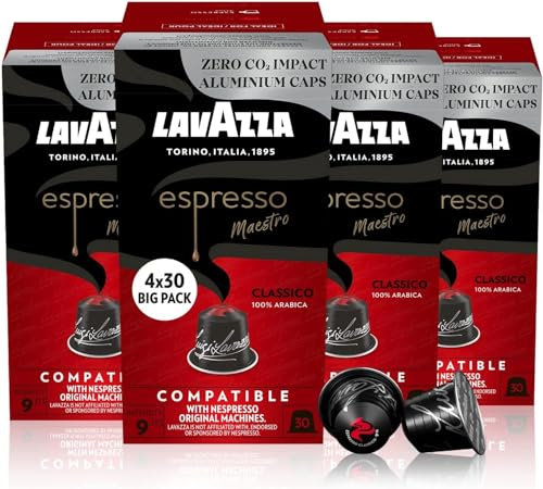 LAVAZZA - Café Espresso Maestro Classico - Café Capsule - 100 % Arabica - Lot de 8 x 30 Capsules Aluminium Compatibles Avec Les Machines Nespresso® (240 capsules)