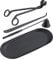 Kinsinder 4pcs Stainless Steel Candle Accessory Tool Set, Candle Care Kit Include Candle Snuffer, Wick Trimmer, Wick Dipper Stainless and Storage Tray Plate (Black)