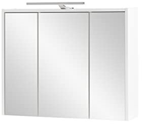 Schildmeyer Spiegelschrank Carlos 149481, Holzwerkstoff, weiß, 74,5 cm