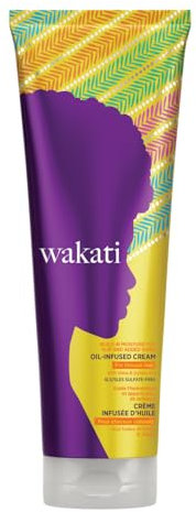 Wakati Crème hydratante démêlante anti-frisottis infusée à l'huile pour cheveux afro naturels 250 ml