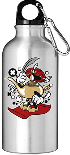 Magic Lamp Genie Aladin Flying Carpet Art Touristische Wasserflasche Silber 500ml