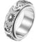 Mesnt Herren Ring Edelstahl, Drehbarer Sonne-Mond-Stern-Fidget-Ring Silber Größe 57 (18.1)