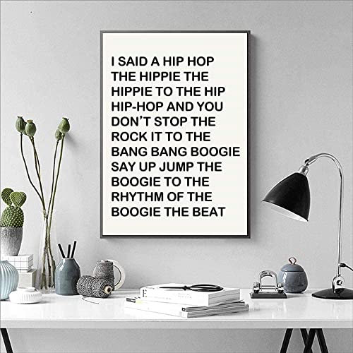 Leinwand Kunstwerk 50 x 70 cm rahmenlos I Say Hip Hop Poster Rapper's Joy Lyrics gedruckt Hip Hop Kunst Leinwand Gemälde Bar Bar Wanddekoration
