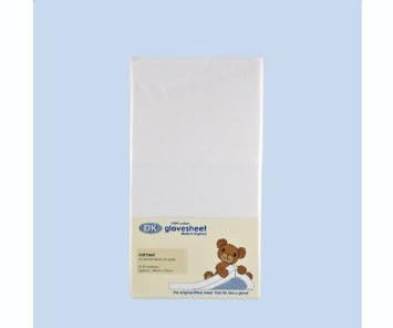 Glovesheet, Large Round End/Moses. Fitted sheet for mattress: up to 78cm x 33cm. White